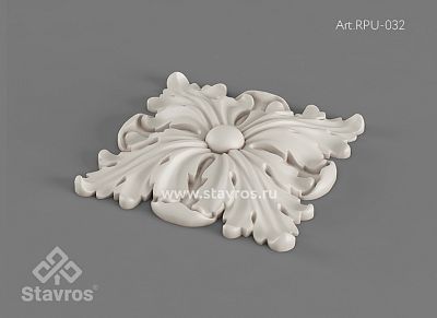 Carved rosette из полиуретана RPU-032, декоративные интерьерные элементы