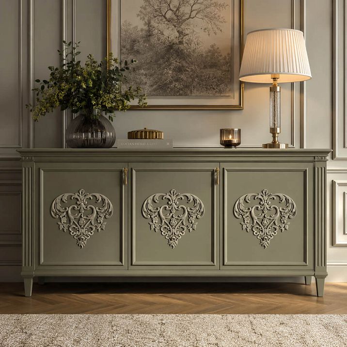 Carved overlay N.VRS-015 made of oak and beech for furniture, facades, and interior panels.