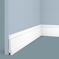 Floor molding B90 from polystyrene HI WOOD, height 90 mm, thickness 15 mm, smooth surface, white color