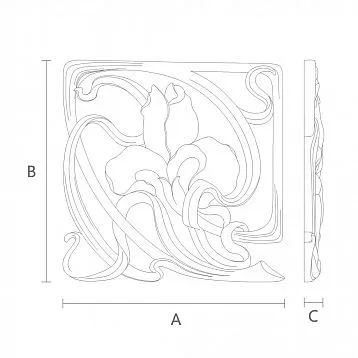 Wooden Decorative Element with Wood Carving N-273L