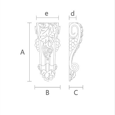 Carved bracket из полиуретана KRPU-052 чертеж декора