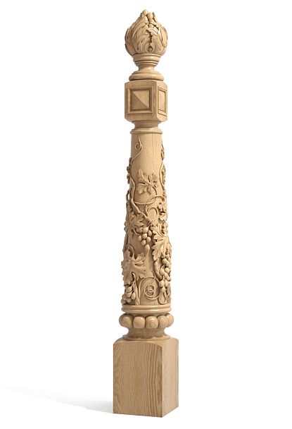 Carved wooden pillar for stair L-061.02 - 0