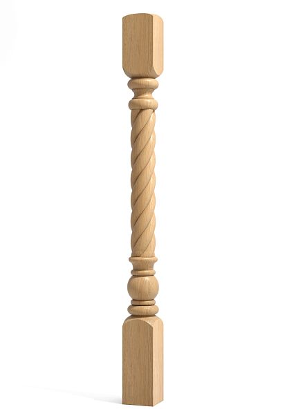 Carved wooden pillar for stair L-051 - 0