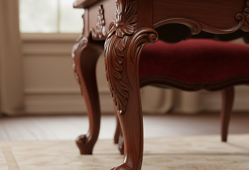 Carved Wooden Table Base in Classic Style