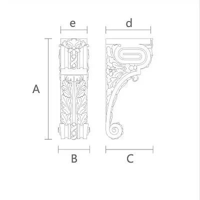 Элегантный деревянный кронштейн KR-056 чертеж