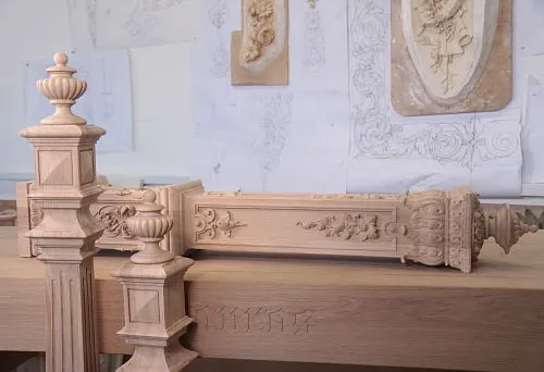 Decorative Carved Elements for Staircase Structures