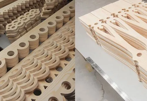 Decorative wooden blanks with elegant patterns for dacha decor