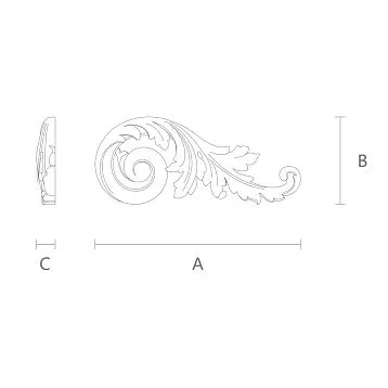 Decorative molding NPU-247R &ndash; polyurethane decorative overlay with detailed 3D patterns.