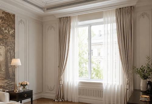 How to decorate a window with stucco: moldings, cornice, curtains and decorative elements around the opening