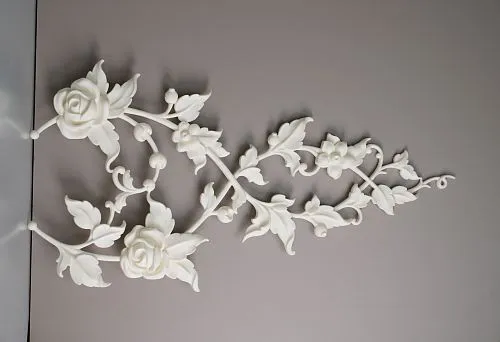 Decorative Element Featuring Roses and Leaves for Interior Design