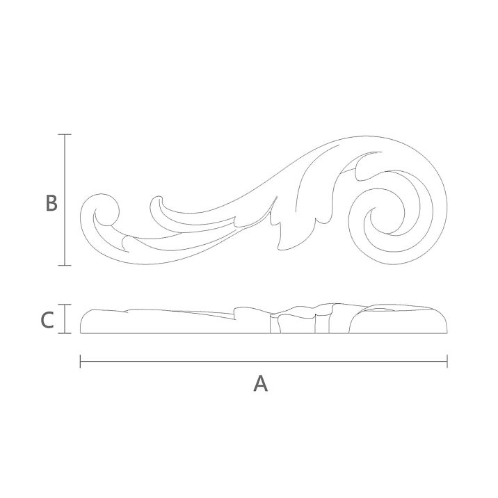 Carved wooden overlay N-282L interior decor drawing