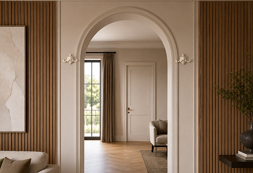 Two decorative overlays NPU-325 77 &times; 55 mm on the sides of the arched passage