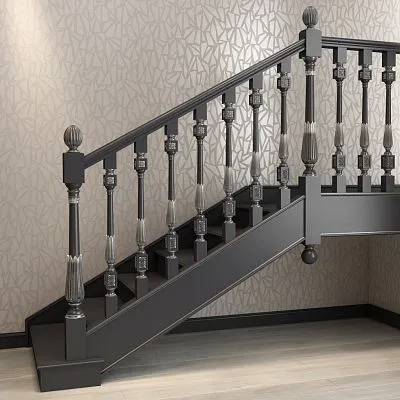 Wooden baluster L-035 на фото деревянной лестницы