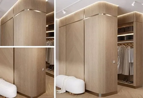 STAVROS PAN-001 Slatted Panel &mdash; flexible decorative panel for radius walls, columns, and furniture fronts