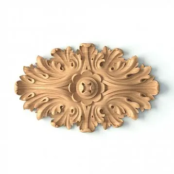 Carved Rosette R-042 from Natural Oak