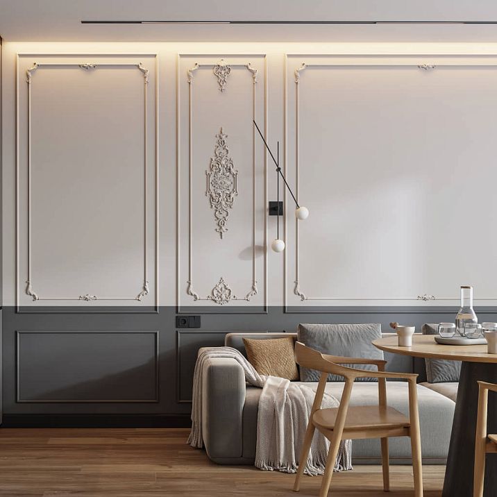 Stucco decor CPU‑10‑1 made of polyurethane for elegant wall and niche decoration.
