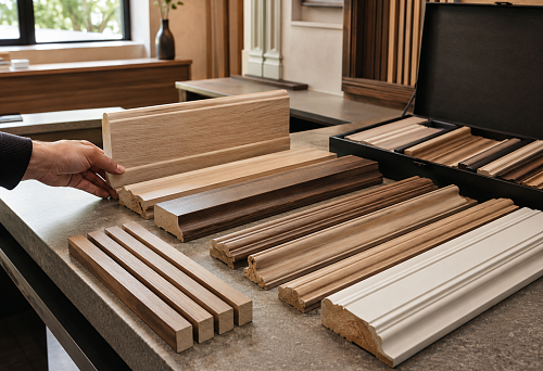 STAVROS molding samples: how to order samples before purchasing wooden baseboard, cornice, batten, and casing
