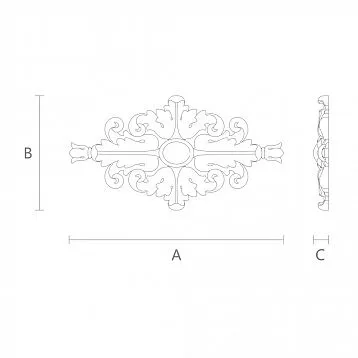 Creative composition of carved appliques N-131 on the wall in the living room