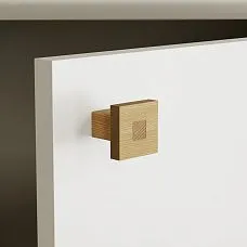 Proun HL-053-1 furniture handle made of unfinished oak for cabinet and dresser fronts.