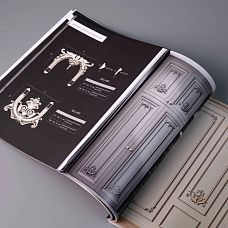 STAVROS catalog with an example of using polyurethane stucco decor in a children's room interior