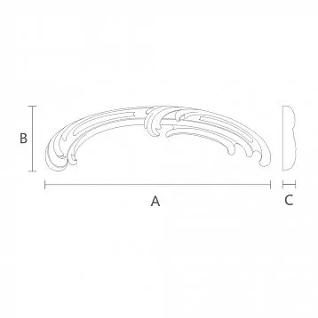 Carved Wooden Branch with Leaves and Flowers N-426L, for Interior Decoration