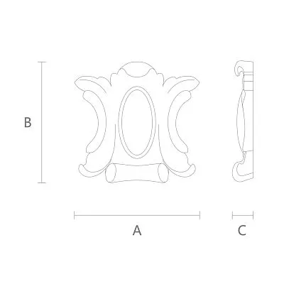 Carved декор из дерева N-115 в классическом стиле для интерьера чертеж