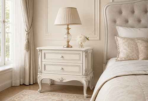 Bedside table Versailles 012-001 made of solid wood for a classic bedroom