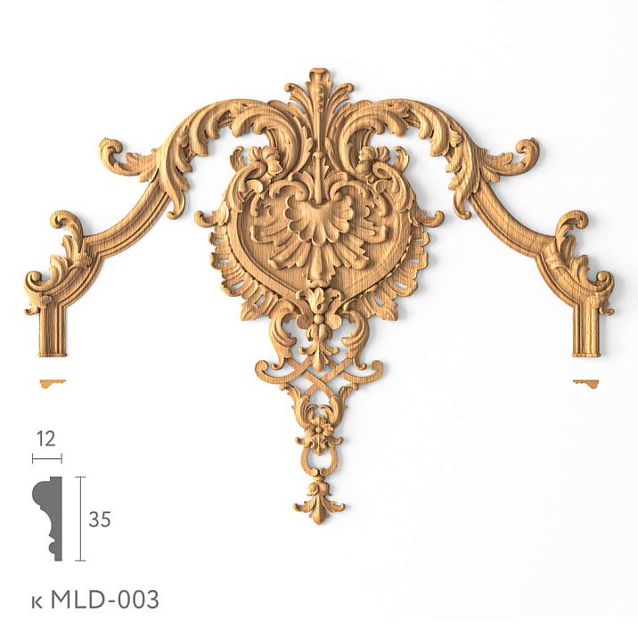Carved overlay N-413 fits molding MLD-003