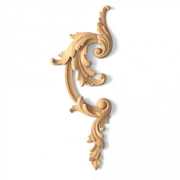 Wooden inlay with wood carving