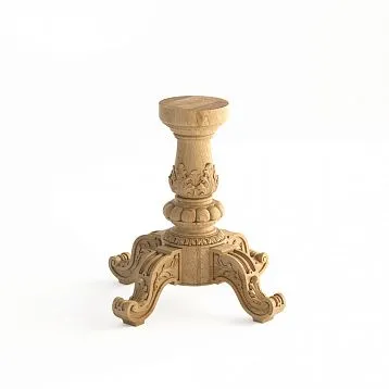 Carved Table Base STL-008 made of solid wood with four legs adorned with carved elements