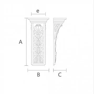 Elegant decorative wooden bracket KR-057