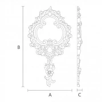 Carved Insert N-280 in classic style for decorating chests, cabinets, DOORS