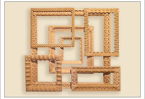 Decorative Frames Made of Carved Wooden Lumber in Interior Design
