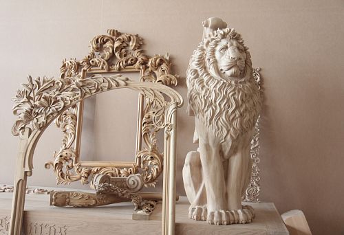 Decorative frame with detailed carved pattern, showcasing classic applied art style.