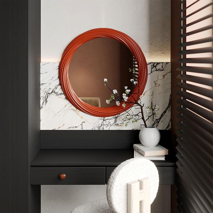 RM-035 mirror frame with geometric 'twisted threads' pattern for creating stylish accents in fashionable interiors