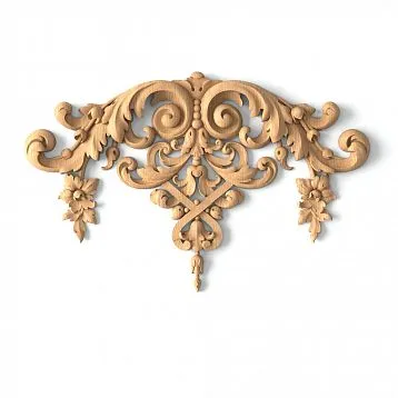 Wooden insert with plant motif pattern