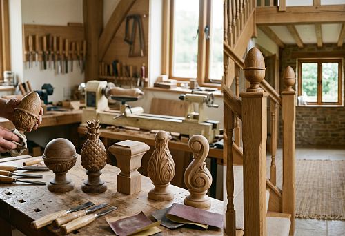 Wooden newel post cap