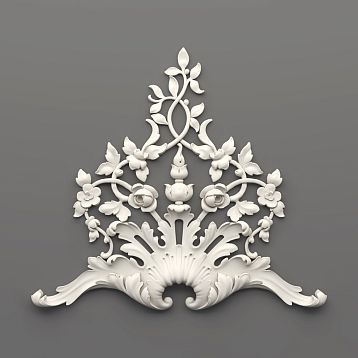 Molding decor &mdash; carved polyurethane overlay NPU.VRS-014R for walls and ceilings