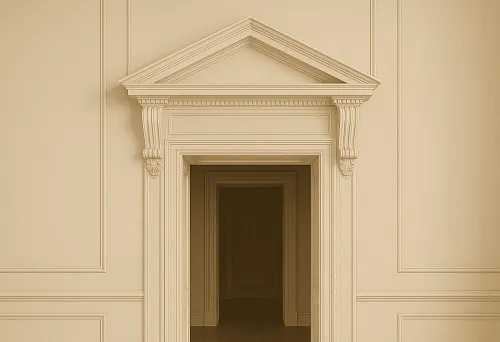 Sandro for door with a classic triangular pediment