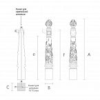 Carved wooden pillar for stair L-061.02