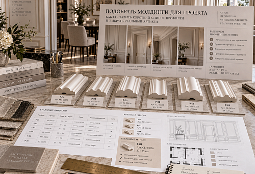 Selecting moldings for a design project
