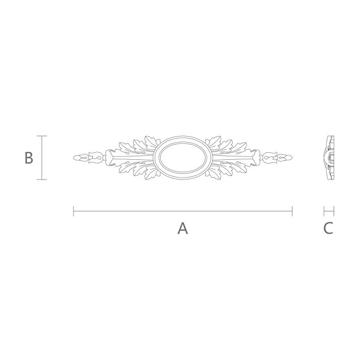 Wooden decorative overlay N-223 with carving drawing