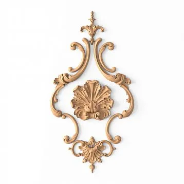 Carved wooden appliqu&eacute;s in a floral ornament style