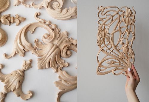 Ornate wooden panel &mdash; an exquisite element for facade decoration.