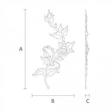 Carved wooden inlay N-468L for decoration