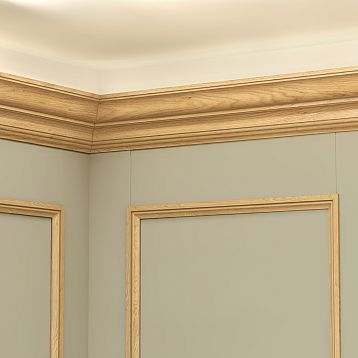Wooden cornice KZ-001 from solid oak with profile A104&times;C102&times;D24&times;E17