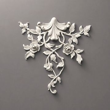 Relief decoration NPU.VRS-002-3 &ndash; decorative polyurethane element with elegant scrolls