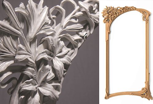 Classic Carved Frame Made of Solid Wood with Artistic Ornament.