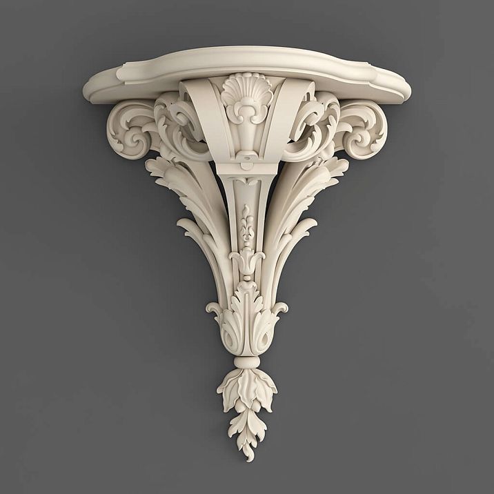Decorative wall shelf Versailles 009-002 on a gray background