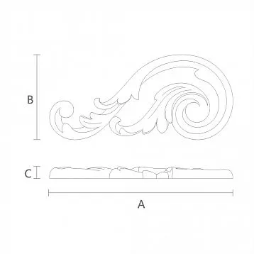 Elegant Carved Insert from Oak or Beech N-293L